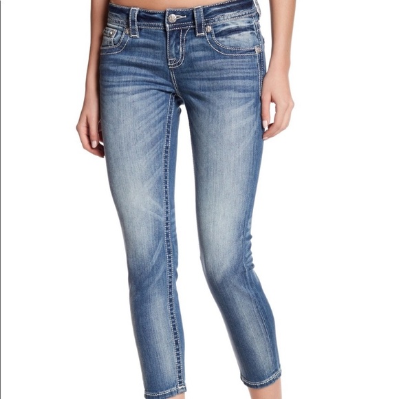 MISS ME Signature Ankle Skinny Bling Pocket Denim Jeans Size 28 - Picture 13 of 14